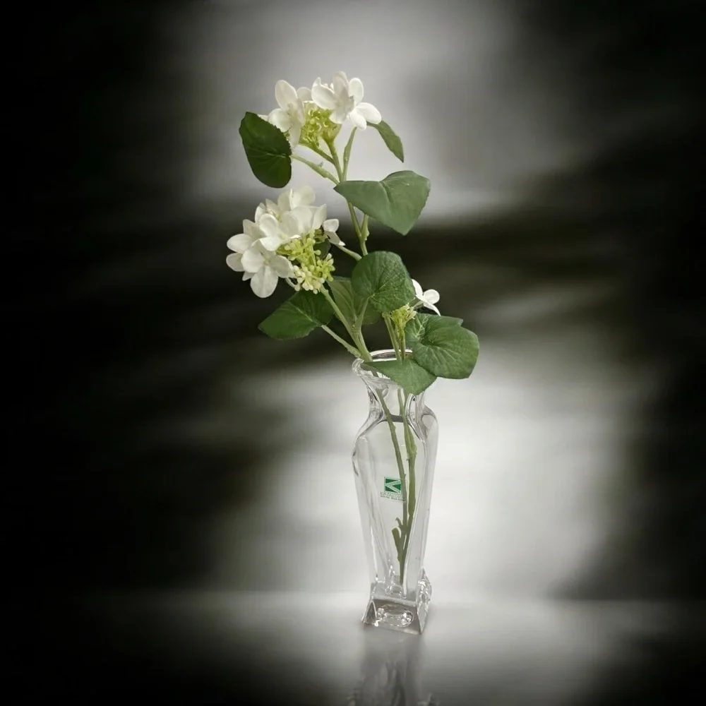 Kristal Kolor Italy Clear 24% Lead Crystal Bud Vase Sculptural 8.5”